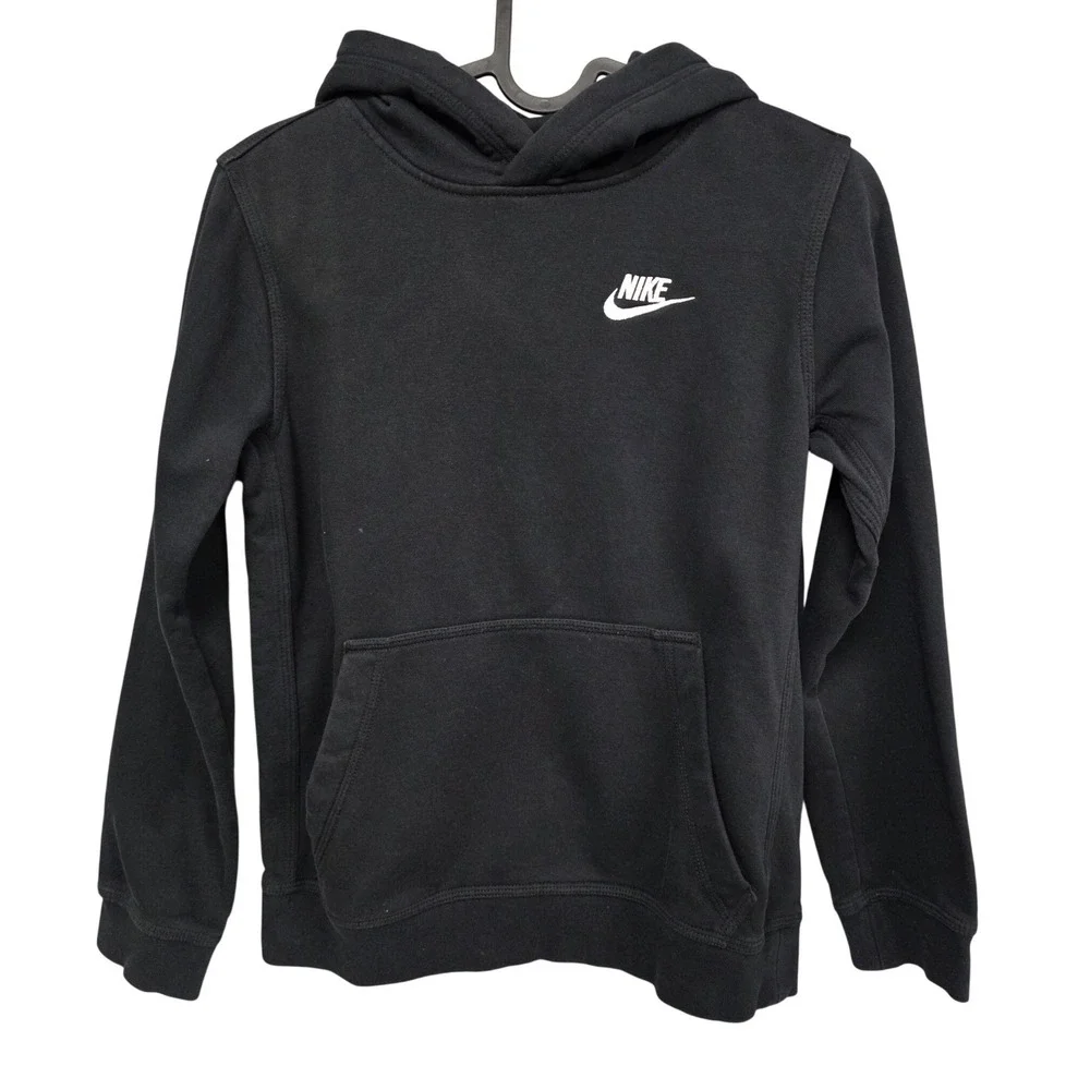 Nike Pullover Hoodie Kids M Black Sportswear Activewear Fleece Casual Athletic